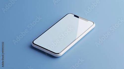 3d low poly smartphone  model for mockup on blue backdrop