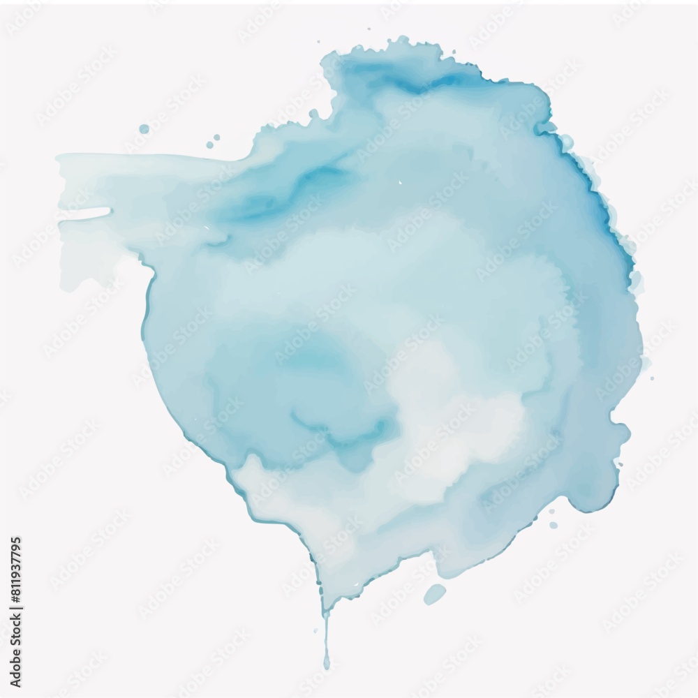 Abstract pattern with blue watercolor cloud on white background. Cyan watercolour water brash splash texture Abstract pattern with blue watercolor cloud on white background. Cyan watercolour water brash splash texture