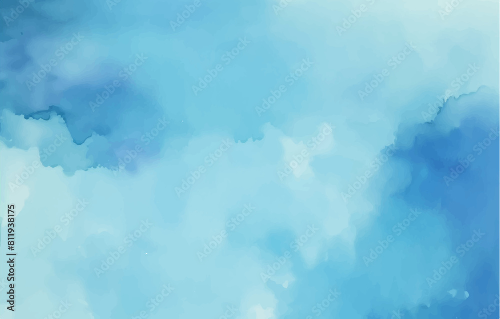 Blue Watercolor Smudge Abstract Background