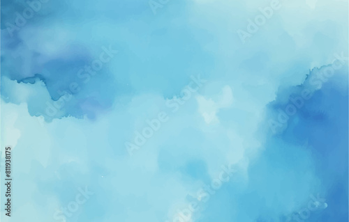 Blue Watercolor Smudge Abstract Background photo