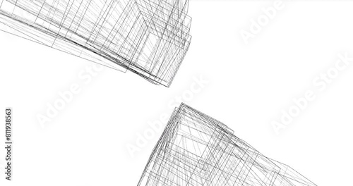 Abstract modern architecture 3d rendering