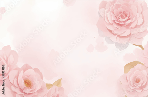 Splash And Pink Flower Watercolor Background