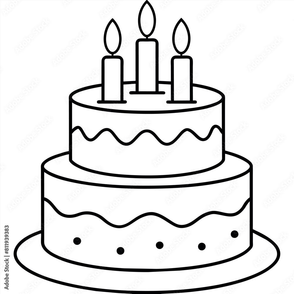 Red Velvet Cake outline coloring book page line art illustration digital drawing Red Velvet Cake outline coloring book page line art illustration digital drawing