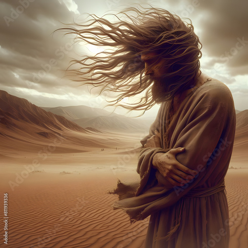 Jesus fasting on desert