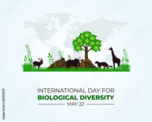 International Day for Biological Diversity. May 22. Holiday concept. Template for background with banner, poster and card. Vector illustration.