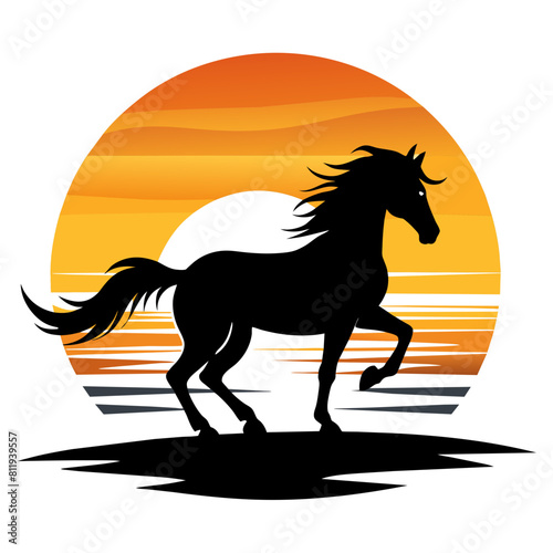 a-horse-galloping-on-a-beach-while-a-sunset-is-on