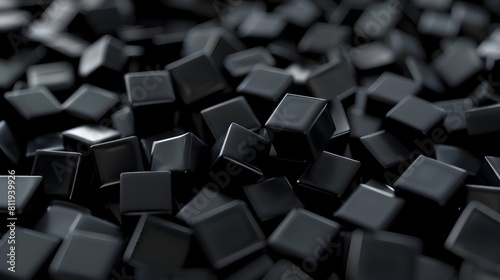 Monochrome Scattered Cube Keypad Pattern in Dark Digital Abstract Composition