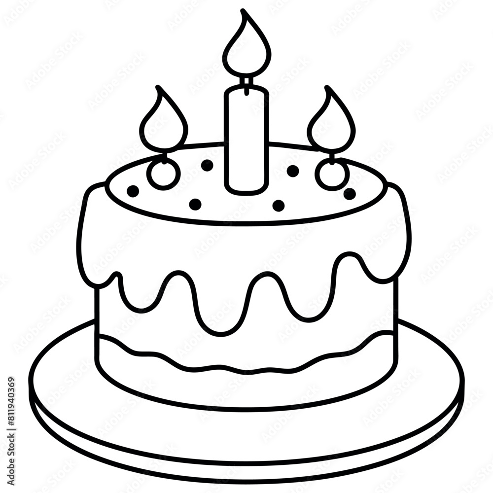 Red Velvet Cake outline coloring book page line art illustration digital drawing Red Velvet Cake outline coloring book page line art illustration digital drawing