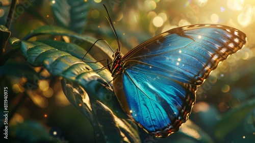 Blue Morpho Butterfly. photo