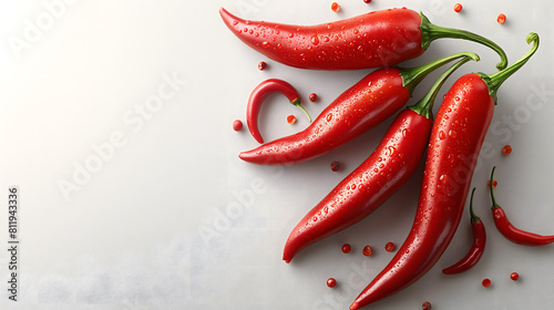 red chilli white background photo