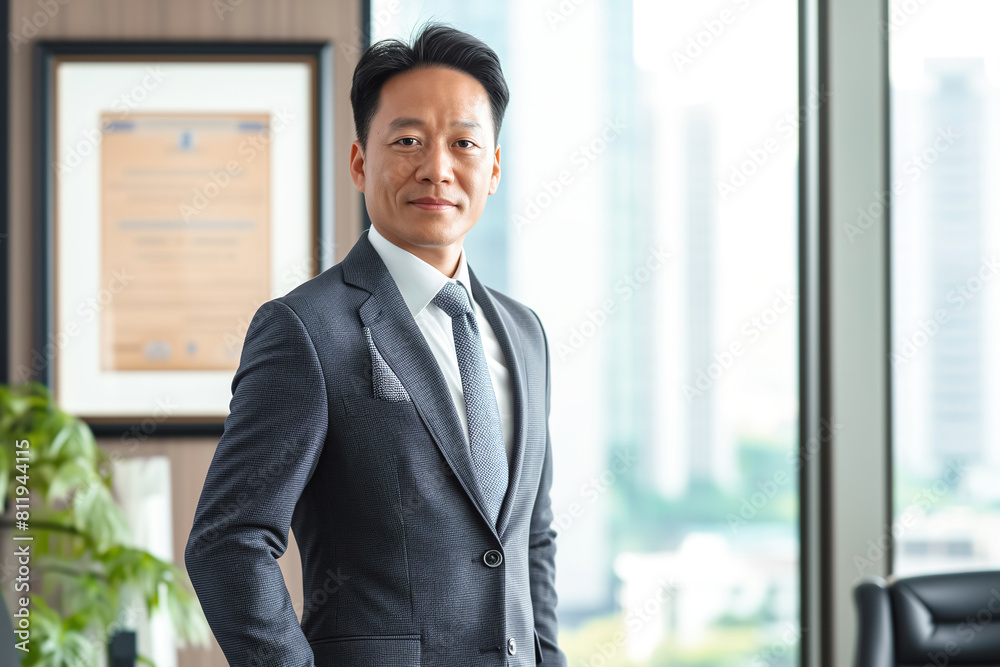 Portrait of asian smiling businessman indoor Portrait of asian smiling businessman indoor