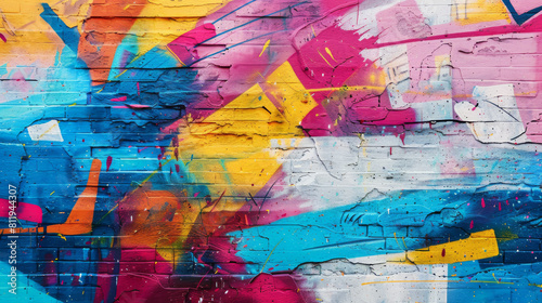 Artificial intelligence can be used to create abstract street art graffiti backgrounds.