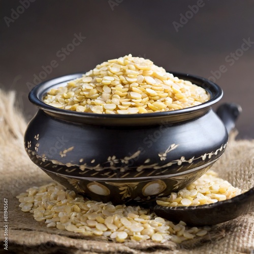 Urad dal or split black gram photo