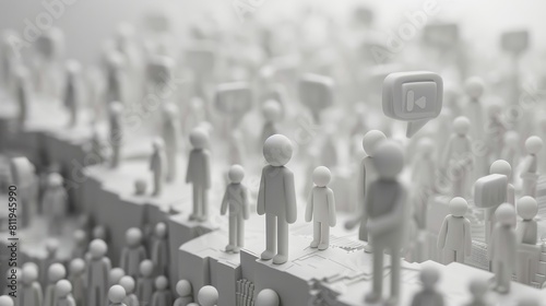 Wallpaper Mural 3D rendering of a large crowd of faceless people. Torontodigital.ca