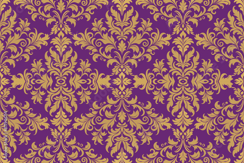 Damask seamless pattern. For easy making seamless pattern just drag all group into swatches bar, and use it for filling any contours