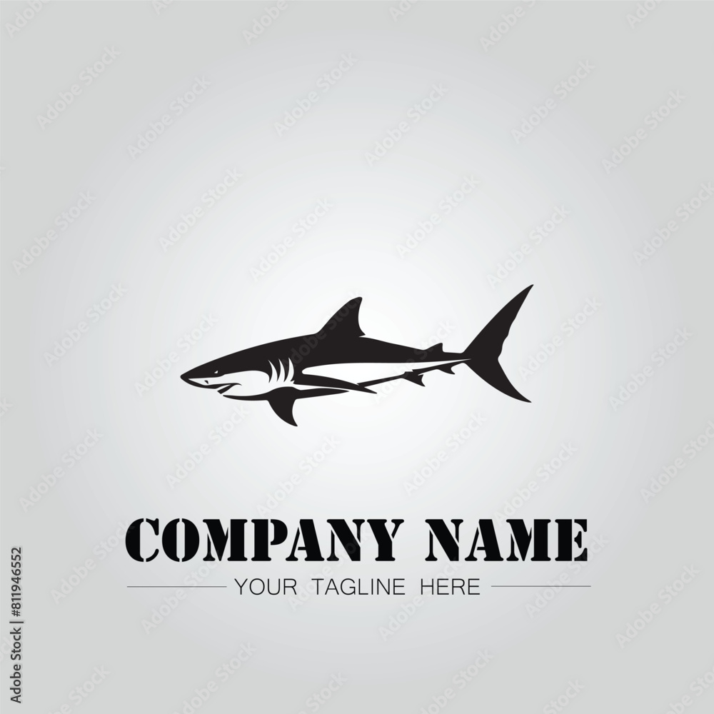 Shark silhouette illustration design for company logo vector image on the white background Shark silhouette illustration design for company logo vector image on the white background