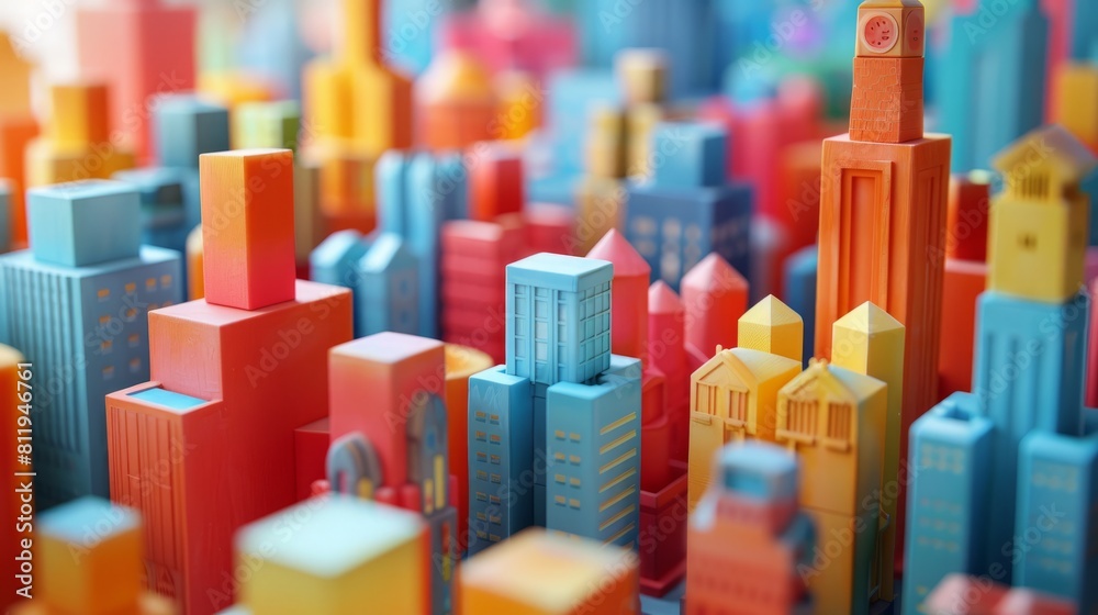 A city of colorful buildings. A city of colorful buildings.