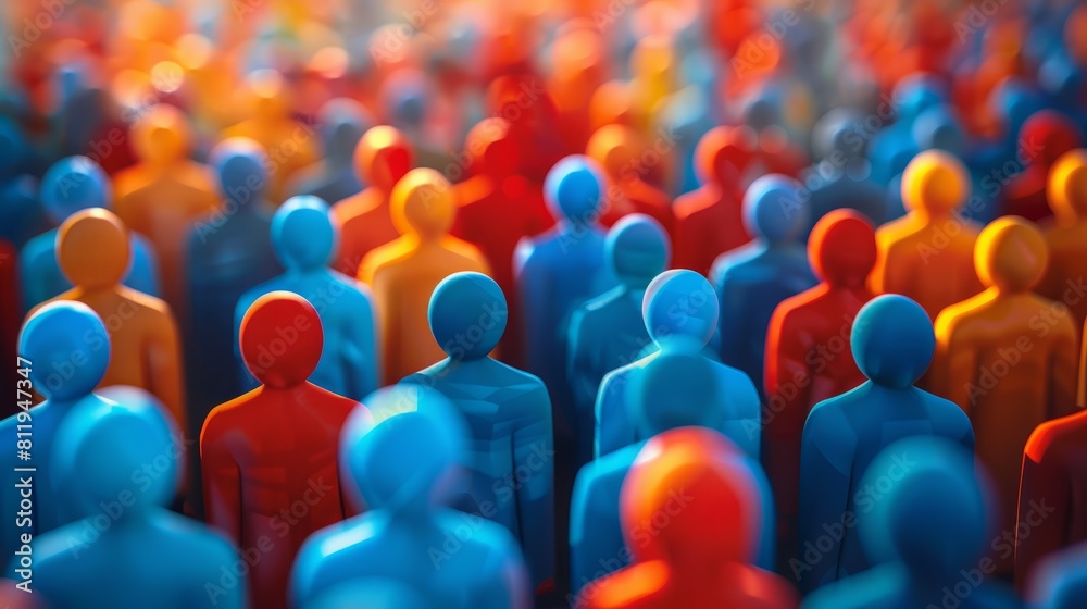 Obraz premium A large group of colorful plastic people.