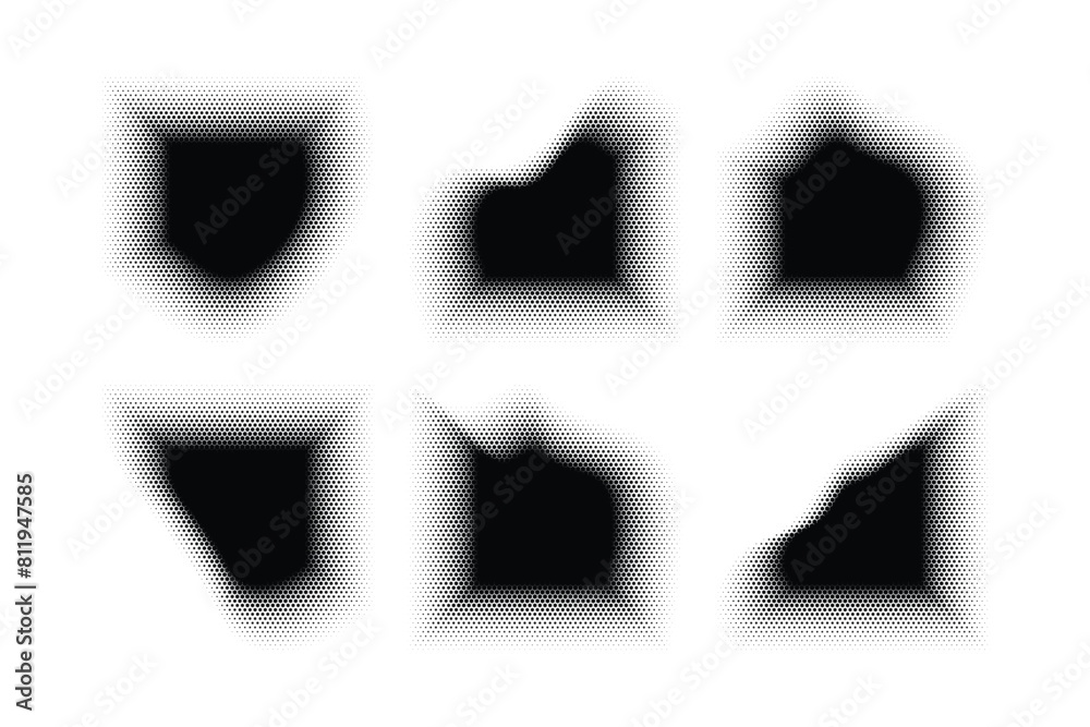 Fototapeta premium Halftone Hexagon Pattern, Reprographic Technique for Simulating Background Set Minimal Style Dynamic Wallpaper