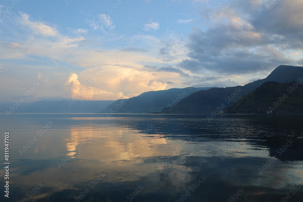 Stunning scenery of volcanic lake Toba - largest and deepest crater lake in the world located in North Sumatra, Indonesia Stunning scenery of volcanic lake Toba - largest and deepest crater lake in the world located in North Sumatra, Indonesia
