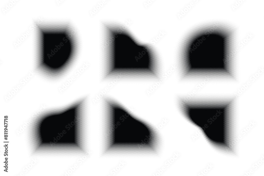 Obraz premium Halftone Hexagon Pattern, Reprographic Technique for Simulating Background Set Minimal Style Dynamic Wallpaper