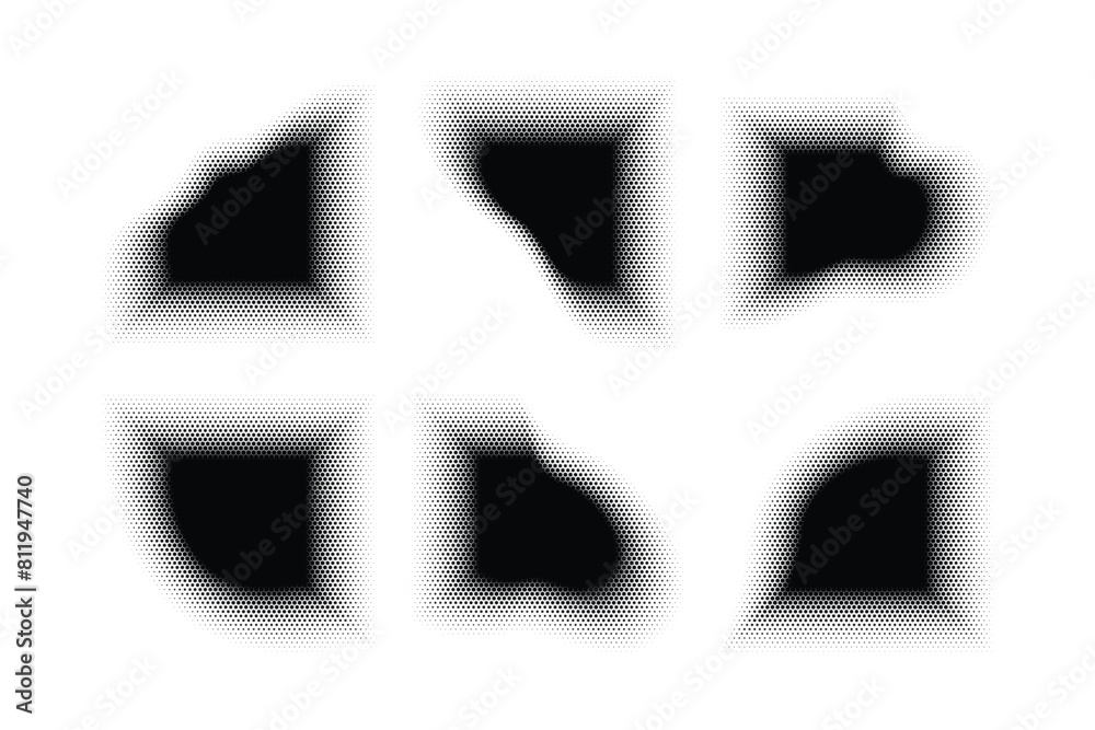 Obraz premium Halftone Hexagon Pattern, Reprographic Technique for Simulating Background Set Minimal Style Dynamic Wallpaper