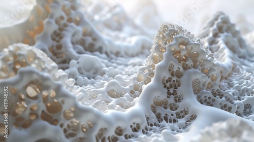 Close-up of a white coral reef with a smooth, porous surface.