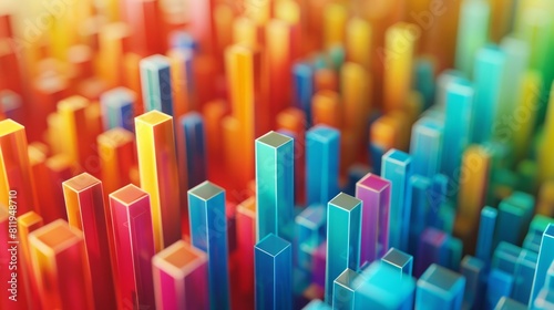 Colorful 3D rendering of a city.