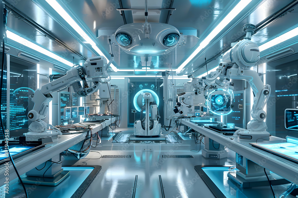 Futuristic AI Robotics Laboratory - Autonomous Robots for Innovative Scientific Research