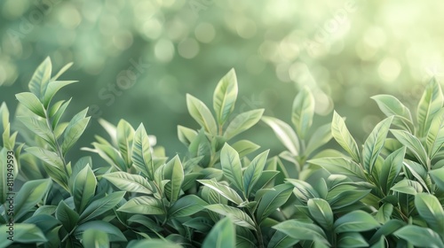 Green leaves of a plant with blurred background