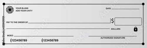 blank check Money check blank template design