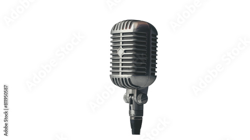 Vintage Microphone on Transparent Background