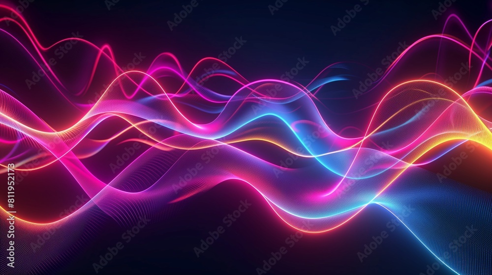 Abstract colorful light gradient line wave motion on dark tone background. Beautiful lights neon glowing at night. Abstract colorful light gradient line wave motion on dark tone background. Beautiful lights neon glowing at night.