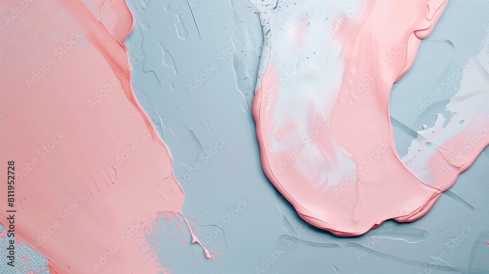 Abstract pastel pink and blue color paint with pastel gray background. Fluid composition with copy space. Minimal natural luxury. Abstract pastel pink and blue color paint with pastel gray background. Fluid composition with copy space. Minimal natural luxury.