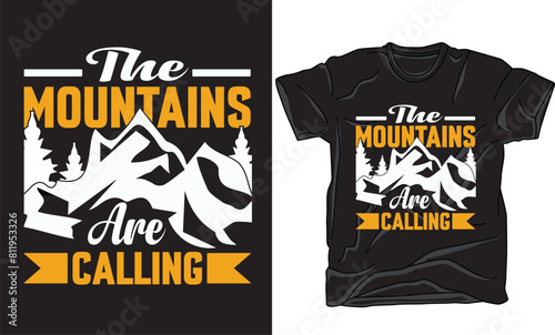 Mountain  graphic t-shirt design vector.Mountain illustration, outdoor adventure .Outdoor at the mountain retro print design for t shirt and others.