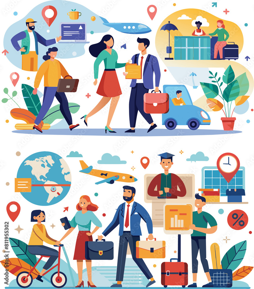 Business travel concept illustration vector