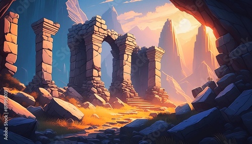 Explore the hidden wonders of a forgotten ruin, ancient stones whisper tales of bygone