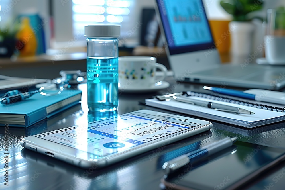 Fototapeta premium banner image of digital healthcare, healthcare AI , Generative Ai 