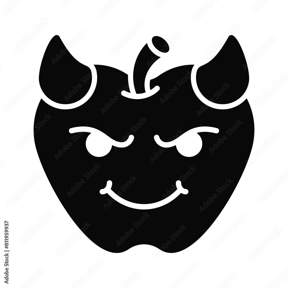 Scary devil with horns, customizable emoji icon in trendy style Scary devil with horns, customizable emoji icon in trendy style