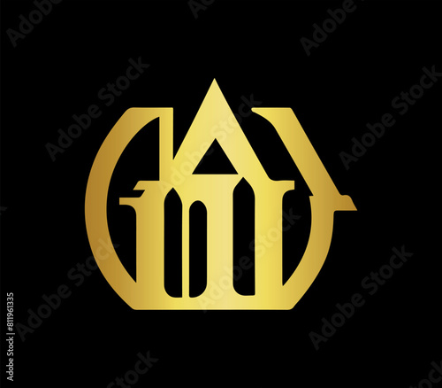 Luxury House Logo Template With Gold Colour