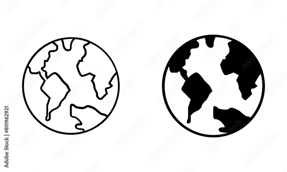 Earth Globe Vector, World Map In Globe Shape Earth Globe Vector, World Map In Globe Shape