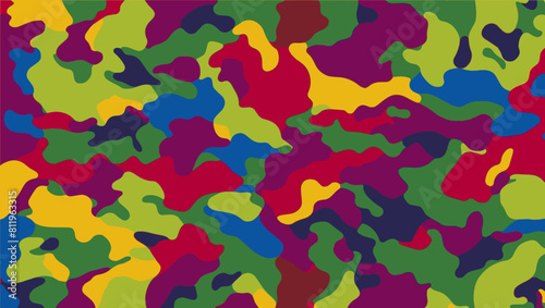 Military camouflage seamless colorful pattern background. Vector illustration.