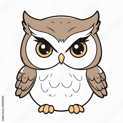 Vector illustration of a sweet Owl for youngsters' imaginative journeys