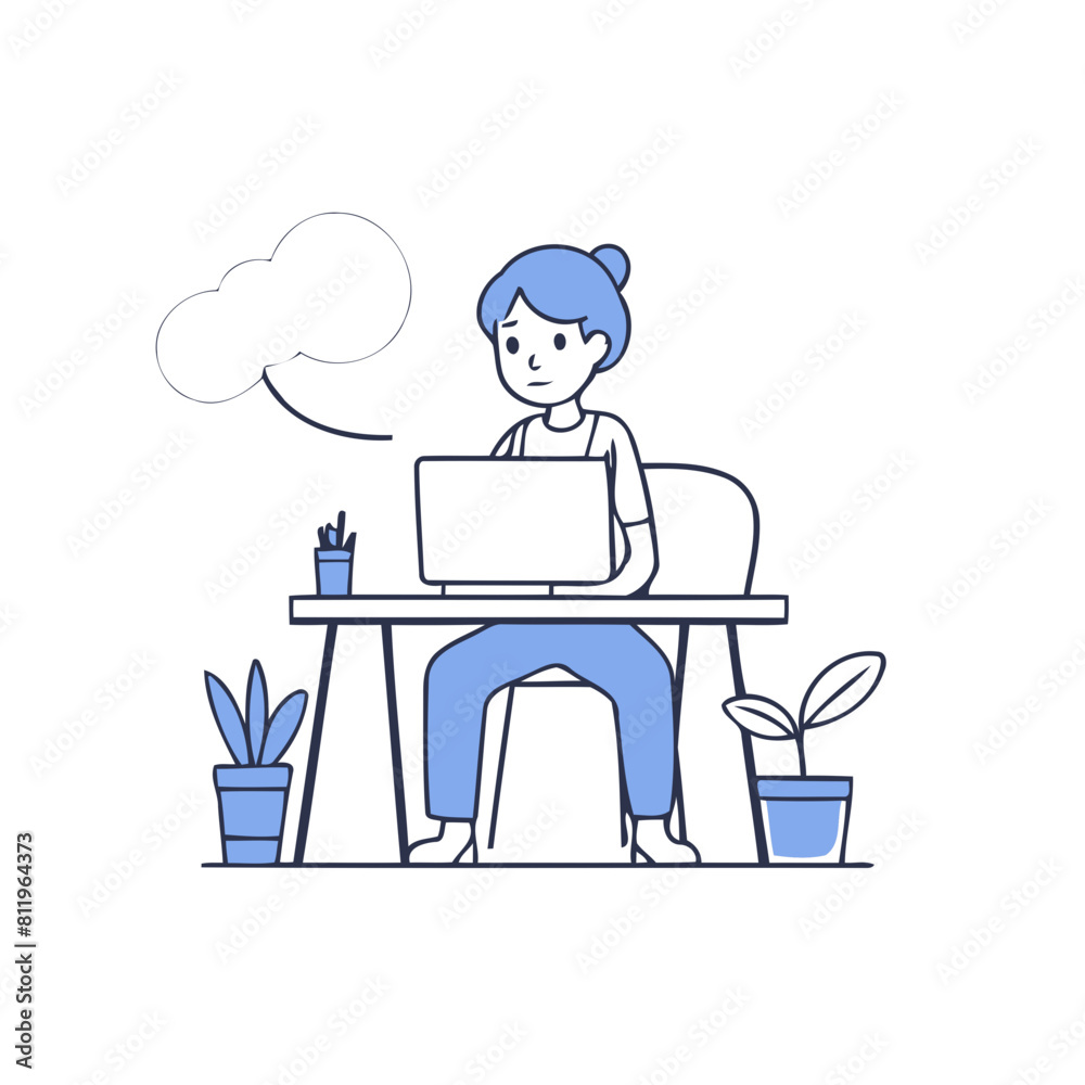 Cute Person for toddlers books vector illustration