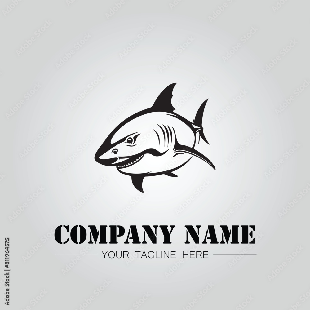 Shark silhouette illustration design for company logo vector image on the white background Shark silhouette illustration design for company logo vector image on the white background