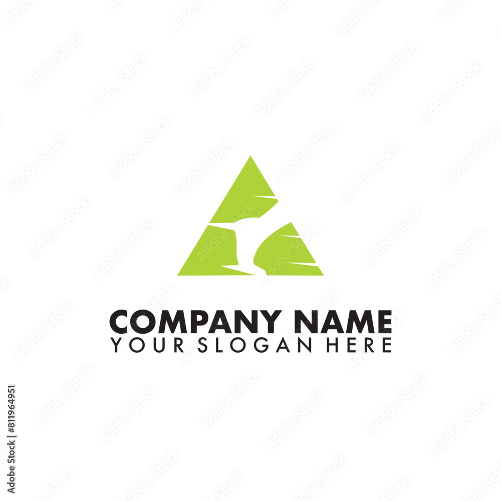 Simple Abstract Triangle with running foot Logo Design Simple Abstract Triangle with running foot Logo Design