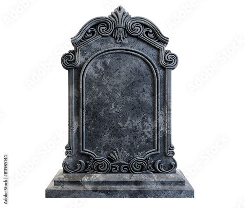 Blank tombstone isolated on transparent background