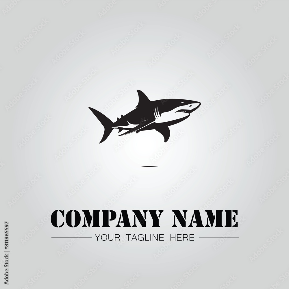 Shark silhouette illustration design for company logo vector image on the white background Shark silhouette illustration design for company logo vector image on the white background