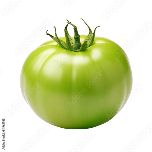green tomato isolated on white background
