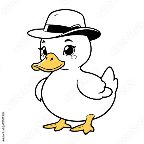 Cute Duck vector illustration for kids  adventure tales